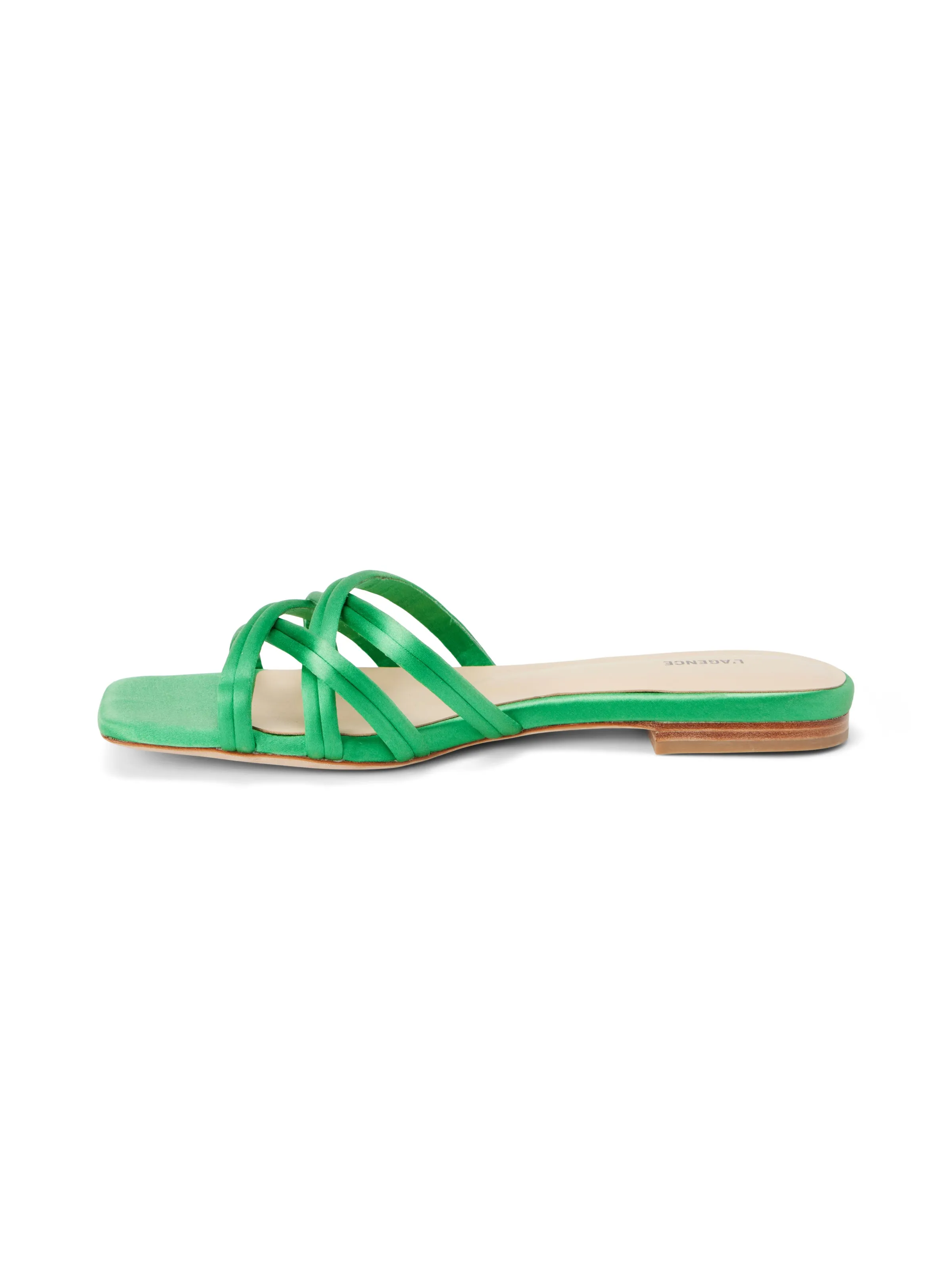 Abelle Satin Flat Sandal