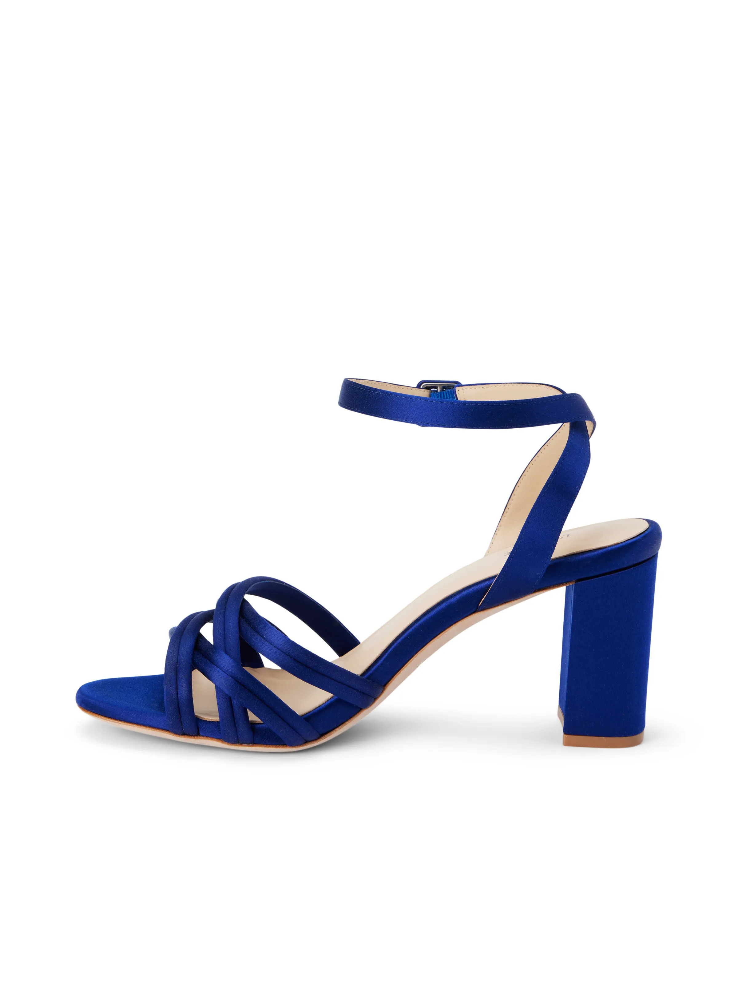 Acelynn Satin Block-Heel Sandal