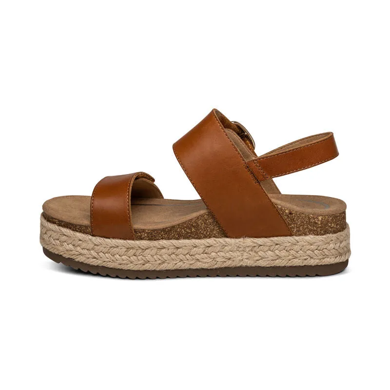 Aetrex Vania Platform Cognac Women's Sandal