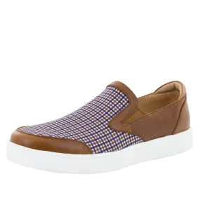 Alegria Men's Bender Tan Plaid Shoe