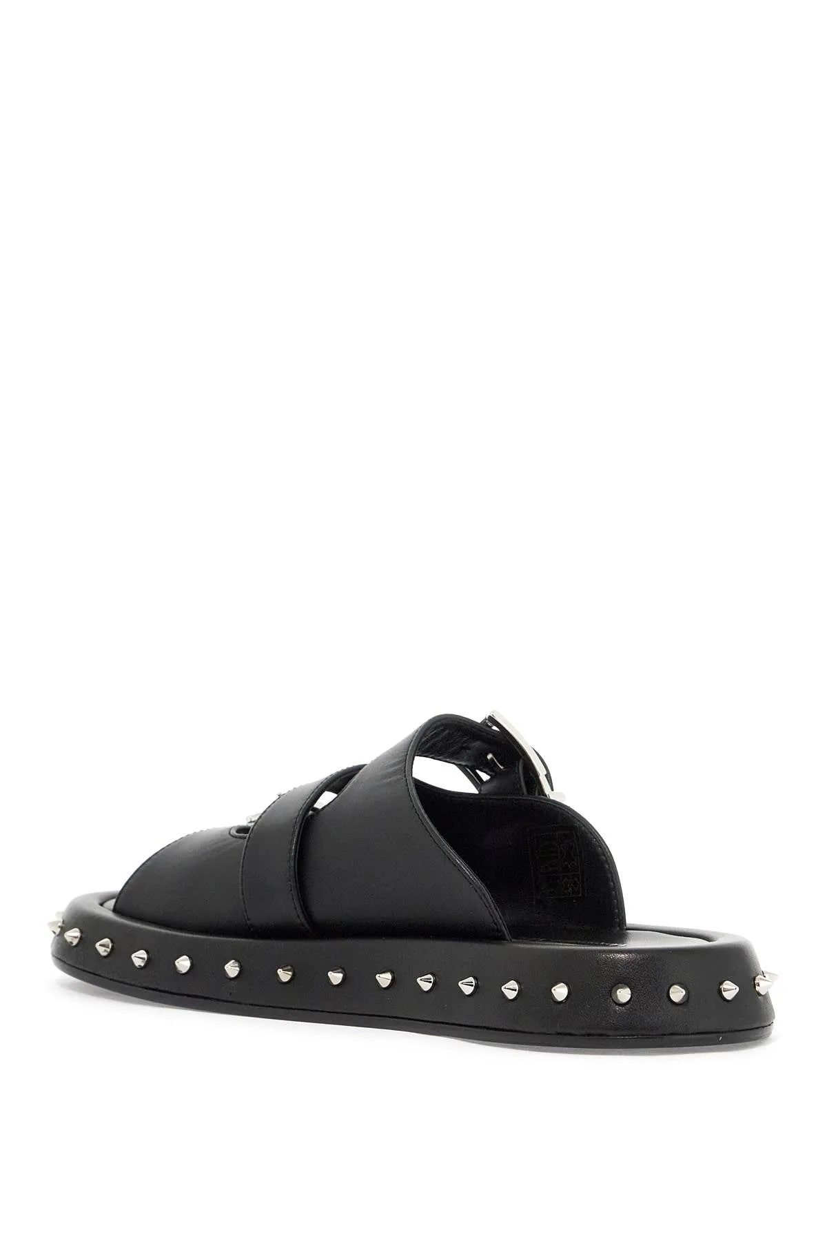 ALEXANDER MCQUEEN leather punk slides for ed