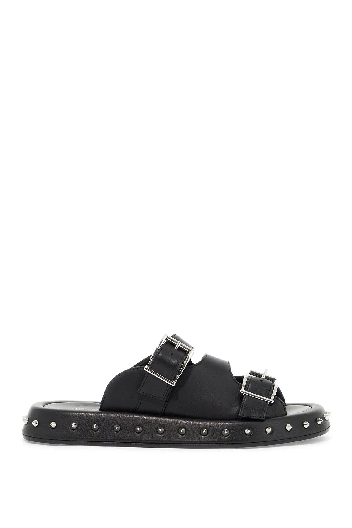 ALEXANDER MCQUEEN leather punk slides for ed