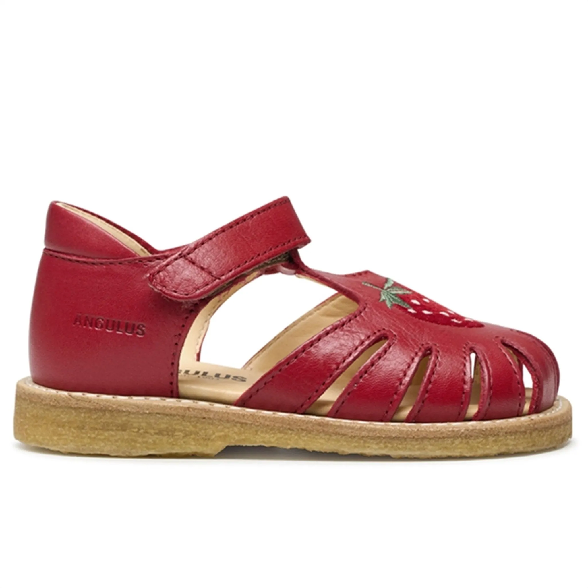 Angulus Sandal w. Strawberry and Velcro Red