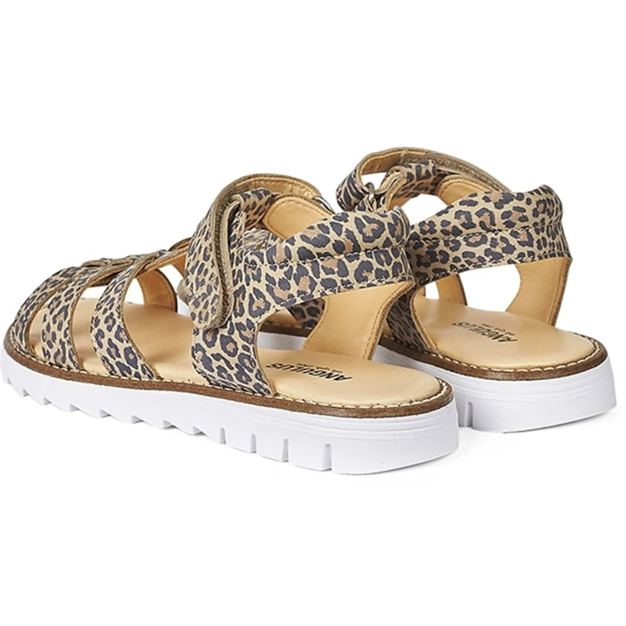 Angulus Sandal W. T-Strap And Velcro Leopard