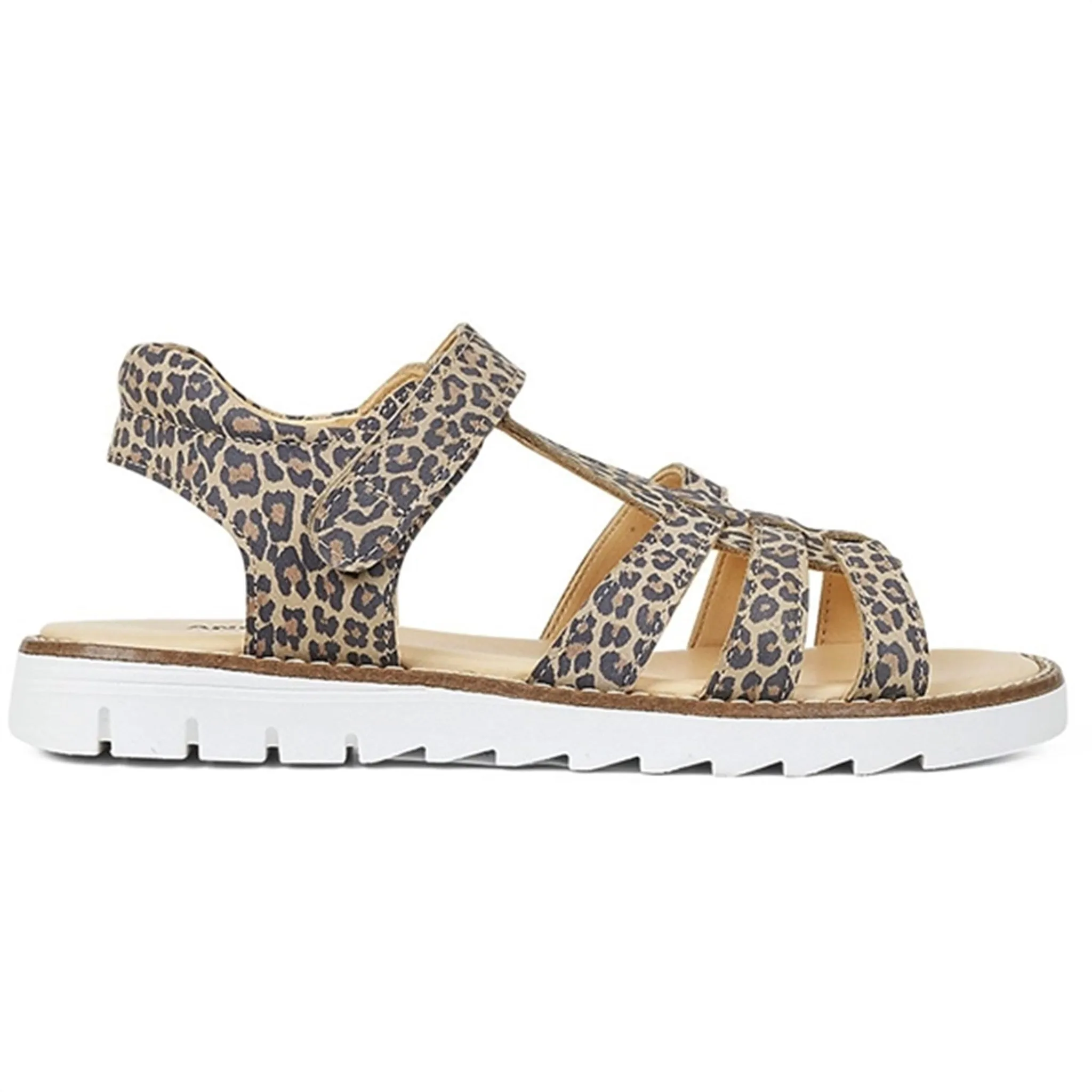 Angulus Sandal W. T-Strap And Velcro Leopard