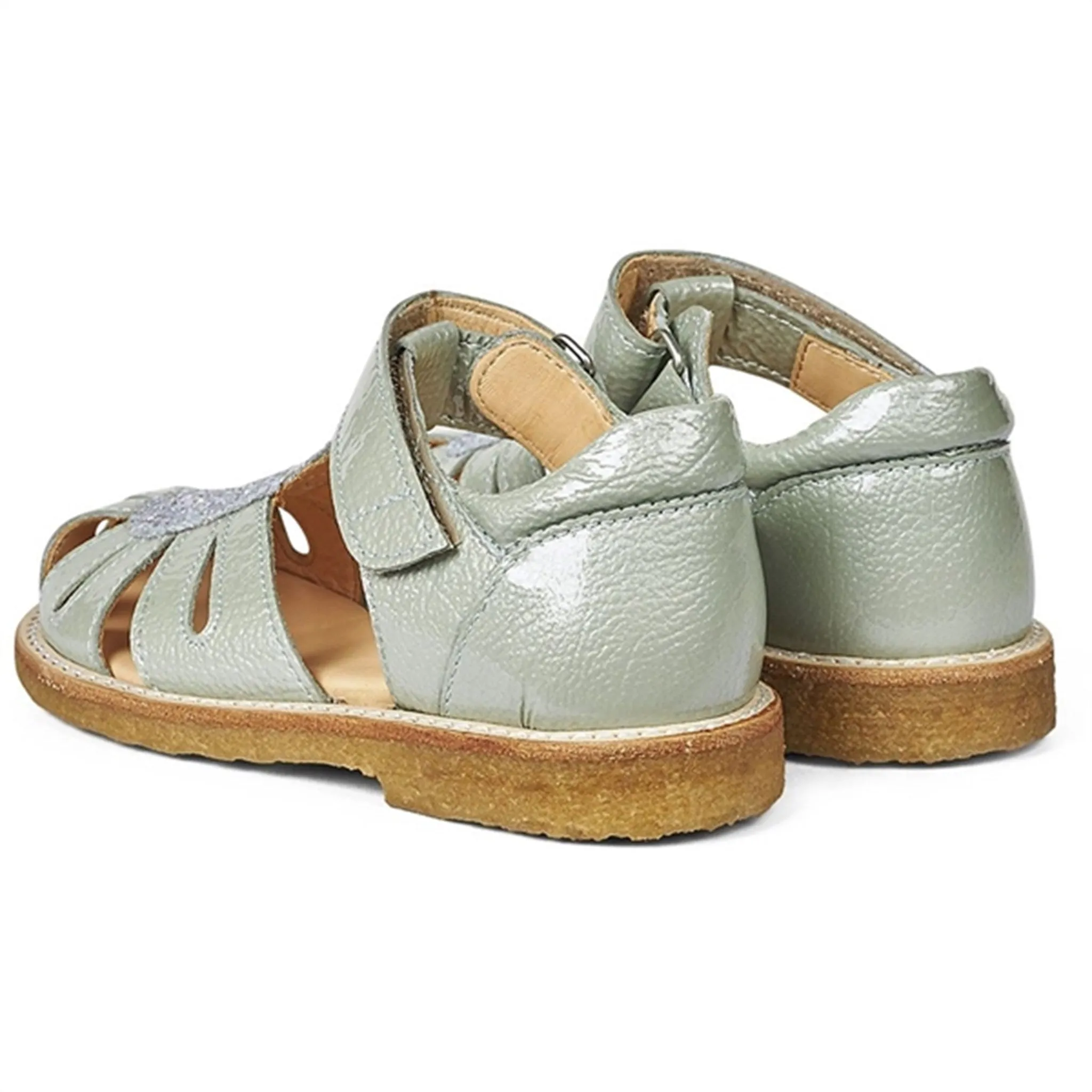 Angulus Sandal W. Velcro Mint/Mint glitter