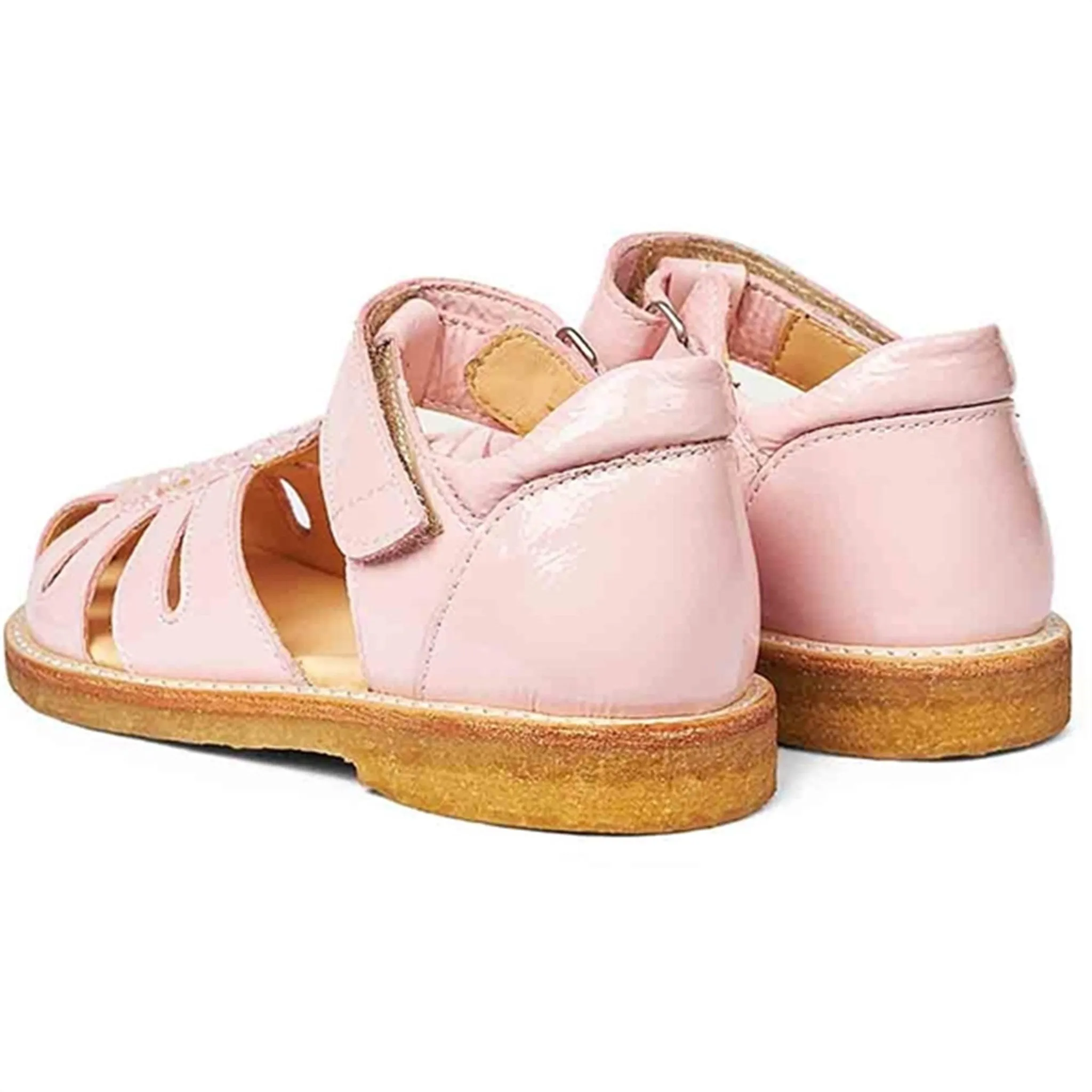 Angulus Sandal W. Velcro Peach/Peach Glitter