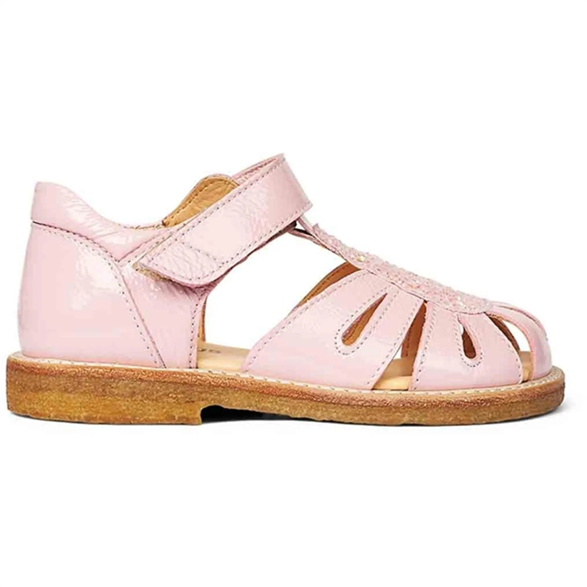 Angulus Sandal W. Velcro Peach/Peach Glitter