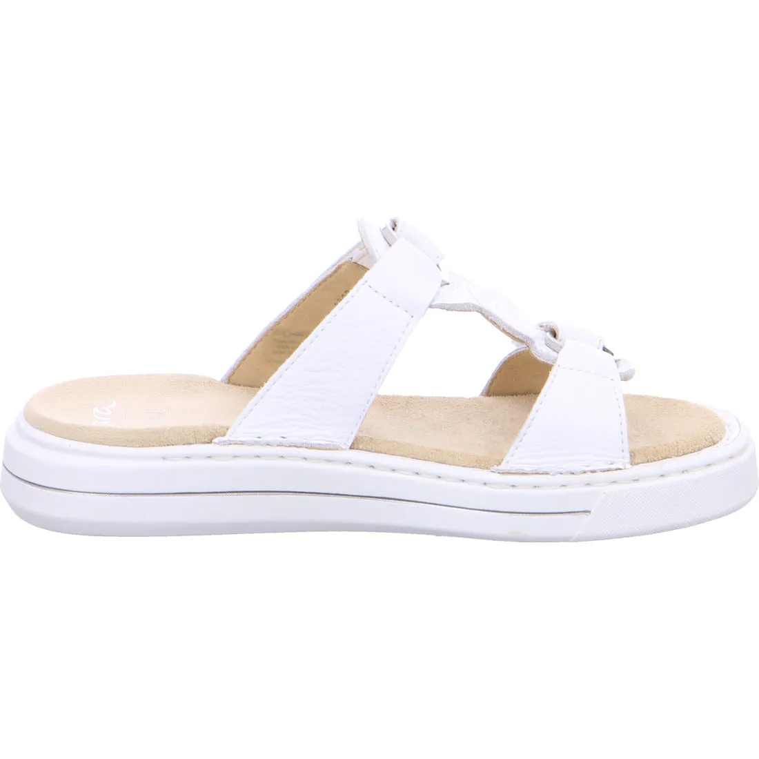 Ara Ladies Adjustable Mule Sandal White