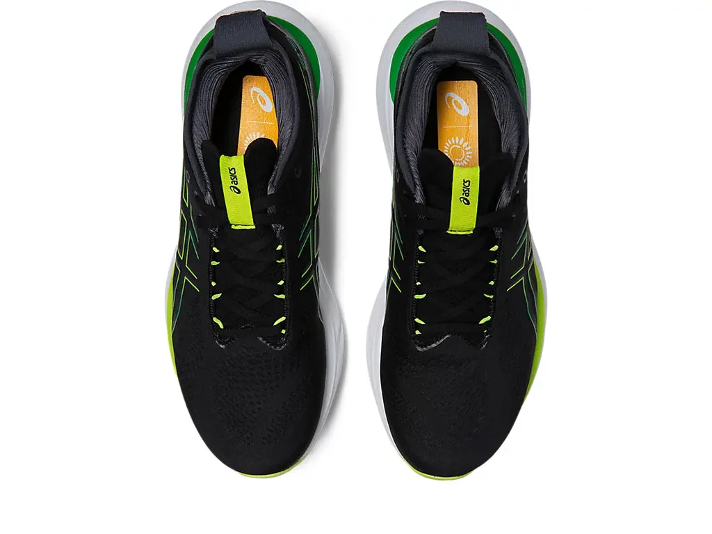 Asics Gel Nimbus 25 Men's Running Shoes - Black/Lime Zest