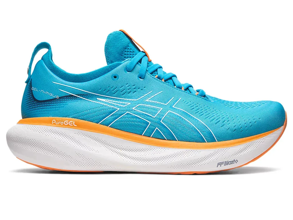 Asics Gel Nimbus 25 Men's Running Shoes - Island Blue/Sun Peach