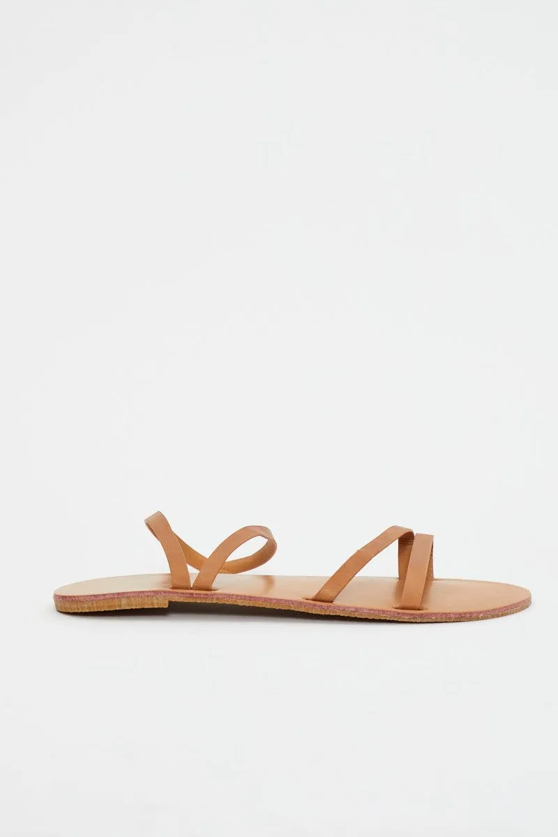 Beige Multi Buckle Sandal