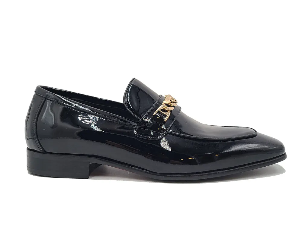 Beveled Squared Toe Soft Patent Leather Loafer