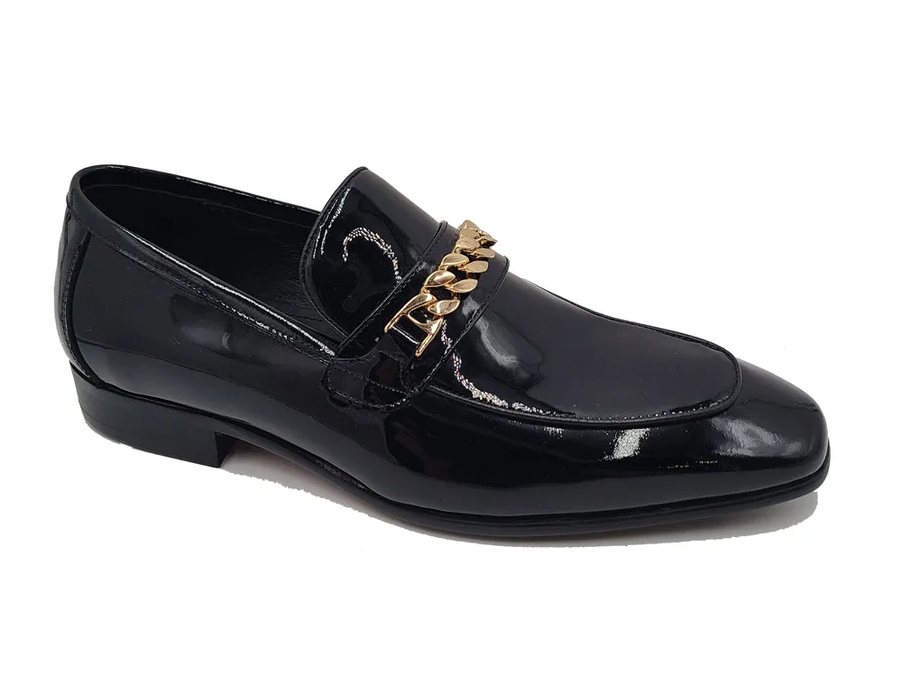 Beveled Squared Toe Soft Patent Leather Loafer