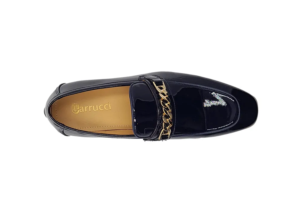 Beveled Squared Toe Soft Patent Leather Loafer