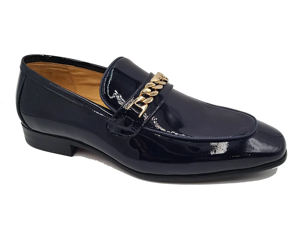 Beveled Squared Toe Soft Patent Leather Loafer