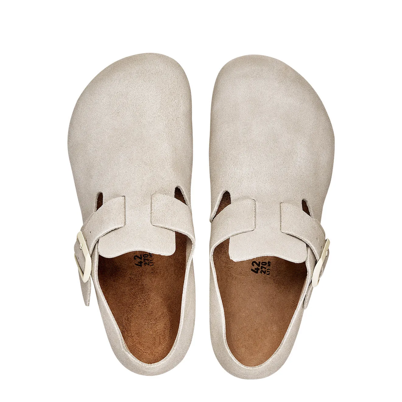 Birkenstock London Suede Reg Sandal Antique White