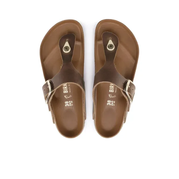 Birkenstock Women's Gizeh Big Buckle Oiled Leather Cognac