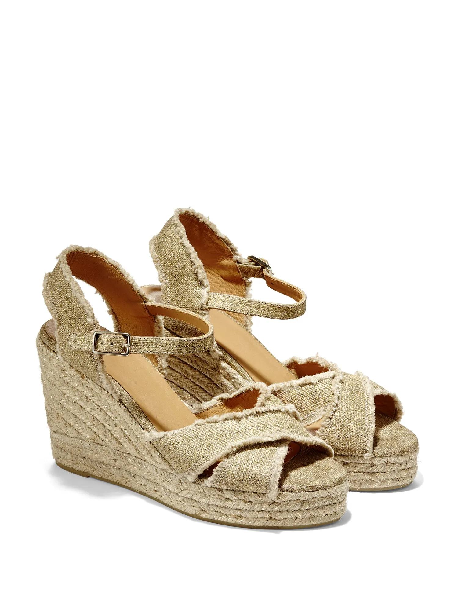 Bromelia Lurex Canvas Wedge Espadrille Sandal