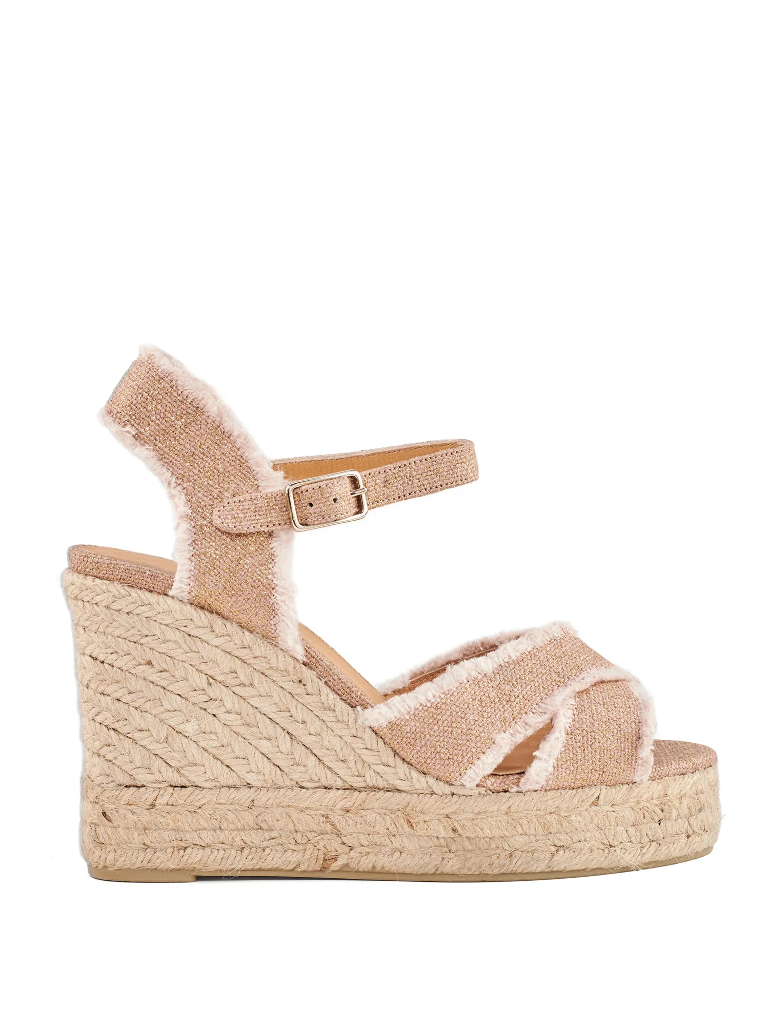 Bromelia Lurex Canvas Wedge Espadrille Sandal