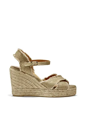 Bromelia Lurex Canvas Wedge Espadrille Sandal