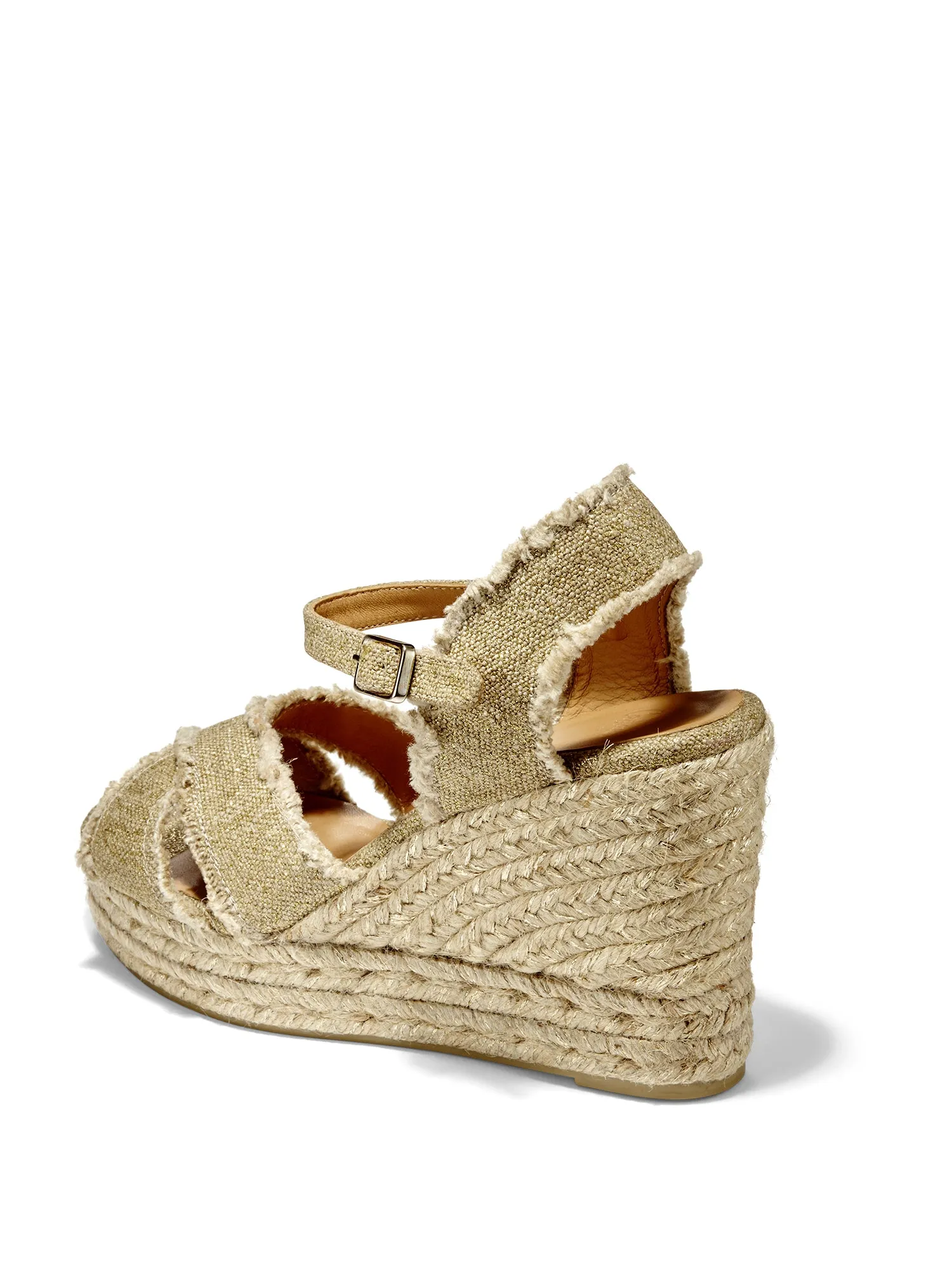 Bromelia Lurex Canvas Wedge Espadrille Sandal