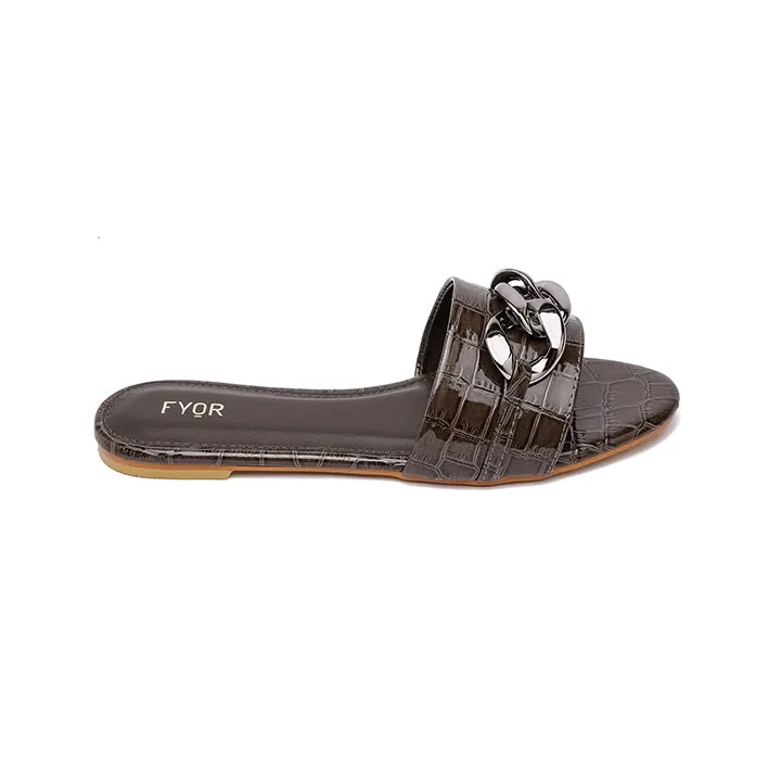 Chain Detailed Slide Sandal MY 197