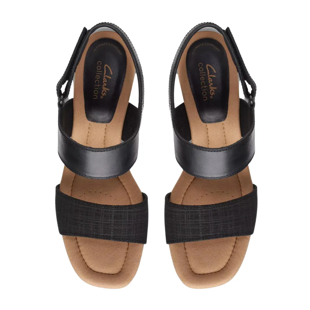 Clarks Kyarra Faye Black Leather Sandal (Women's)