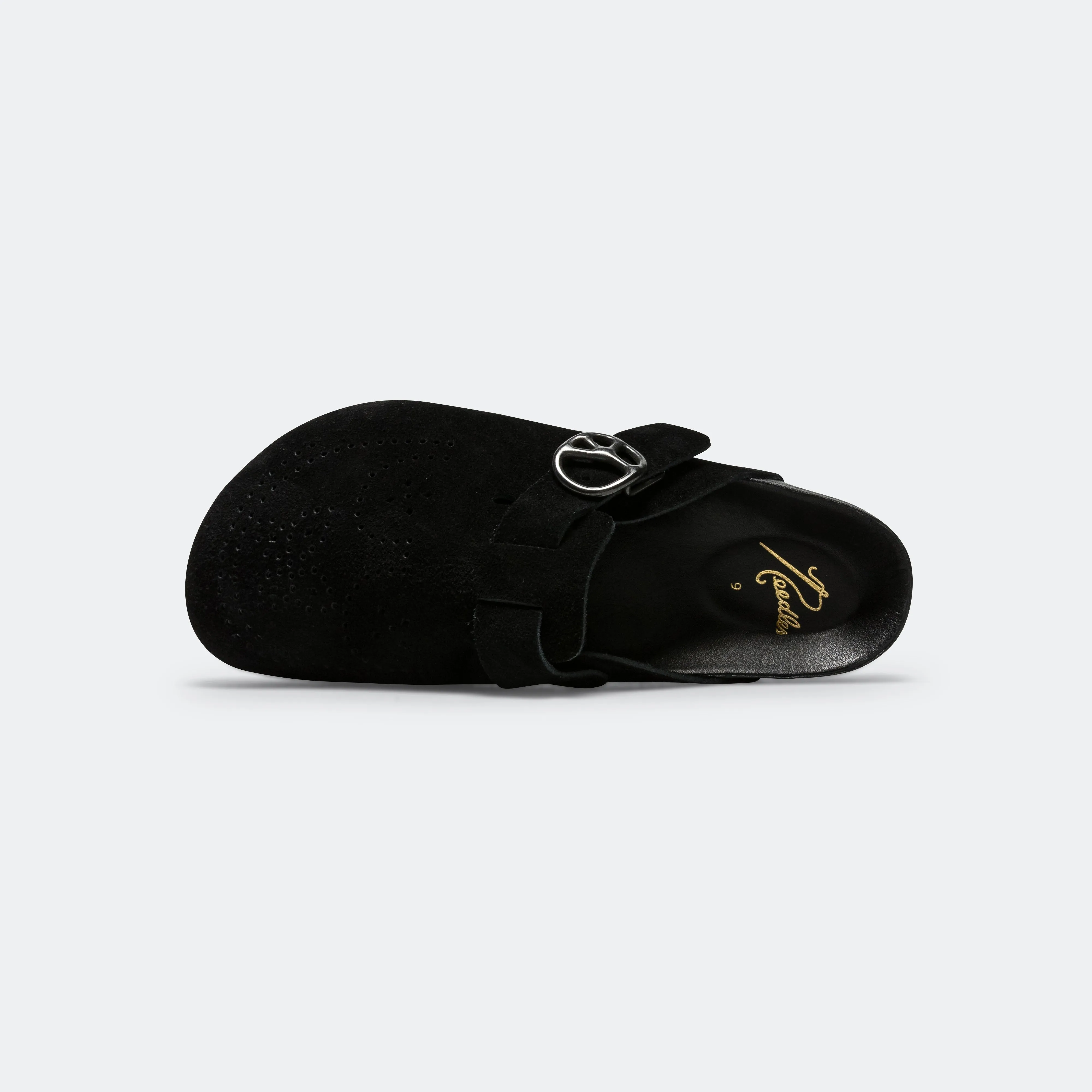 Clog Sandal - Black Suede Leather