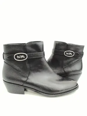 Coach Women's Black Leather Booties Size 9.5 M