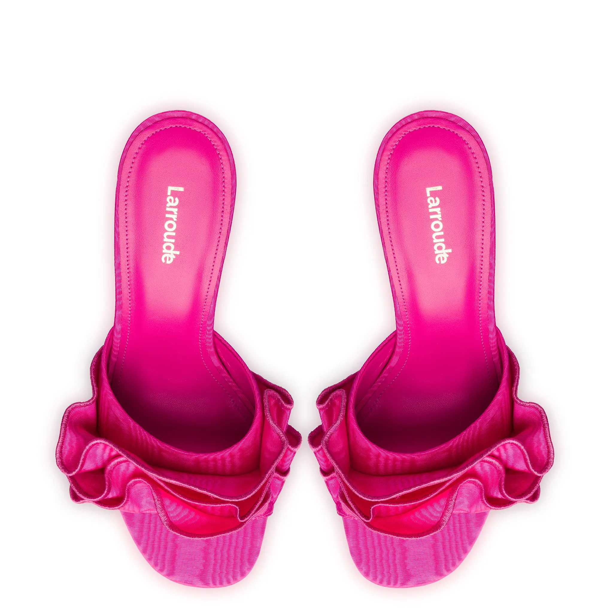 Colette Ruffle Sandal In Magenta Fabric