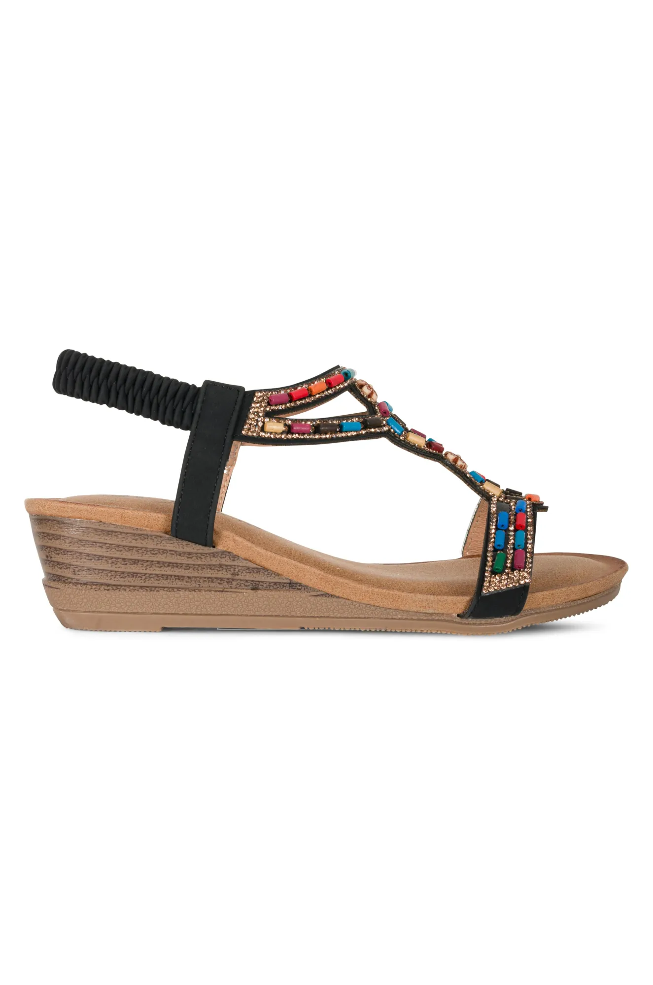 Colourful beaded Sandal | BLACK | EPSOM AB