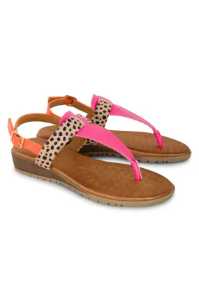 Colourful Faux Leather Sandal | PINK | GINA AB