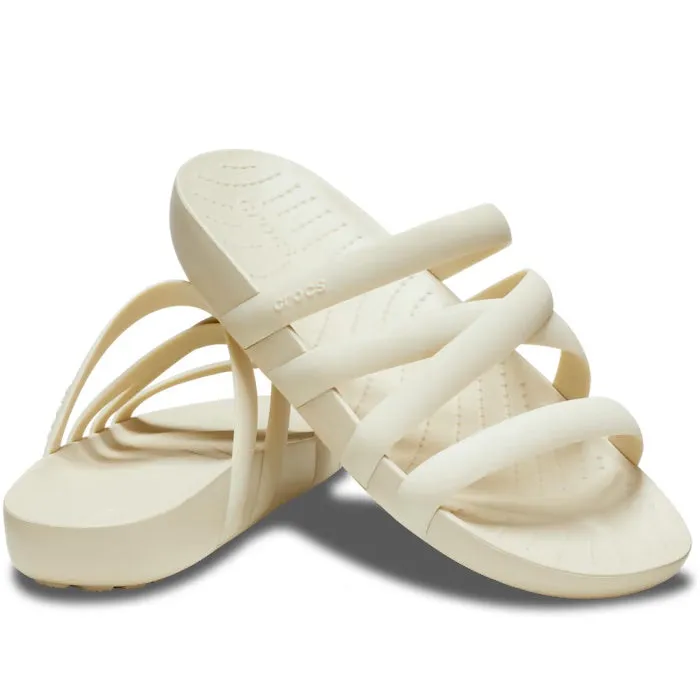 Crocs - Womens Splash Strappy Slide Sandal Bone