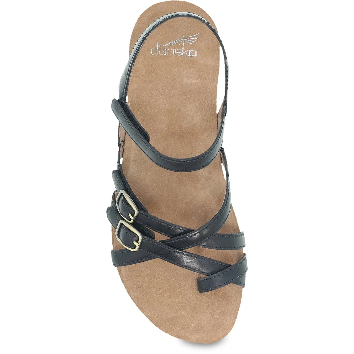 Dansko Roslyn Sandal - Black Waxy Burnished