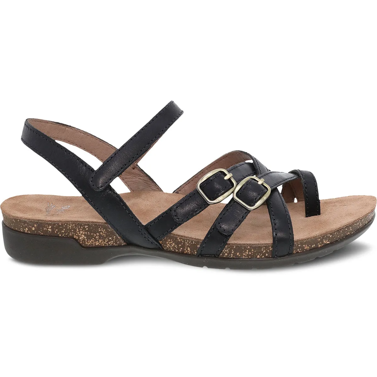 Dansko Roslyn Sandal - Black Waxy Burnished