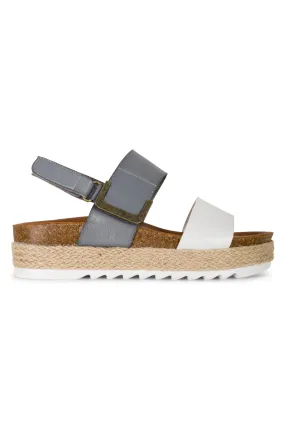 Double strap Sandal with velcro | WHITE | DEANNA AB