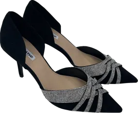 Dune Black Diamante-detail Heeled Court Shoes UK 7 EU 40 👠