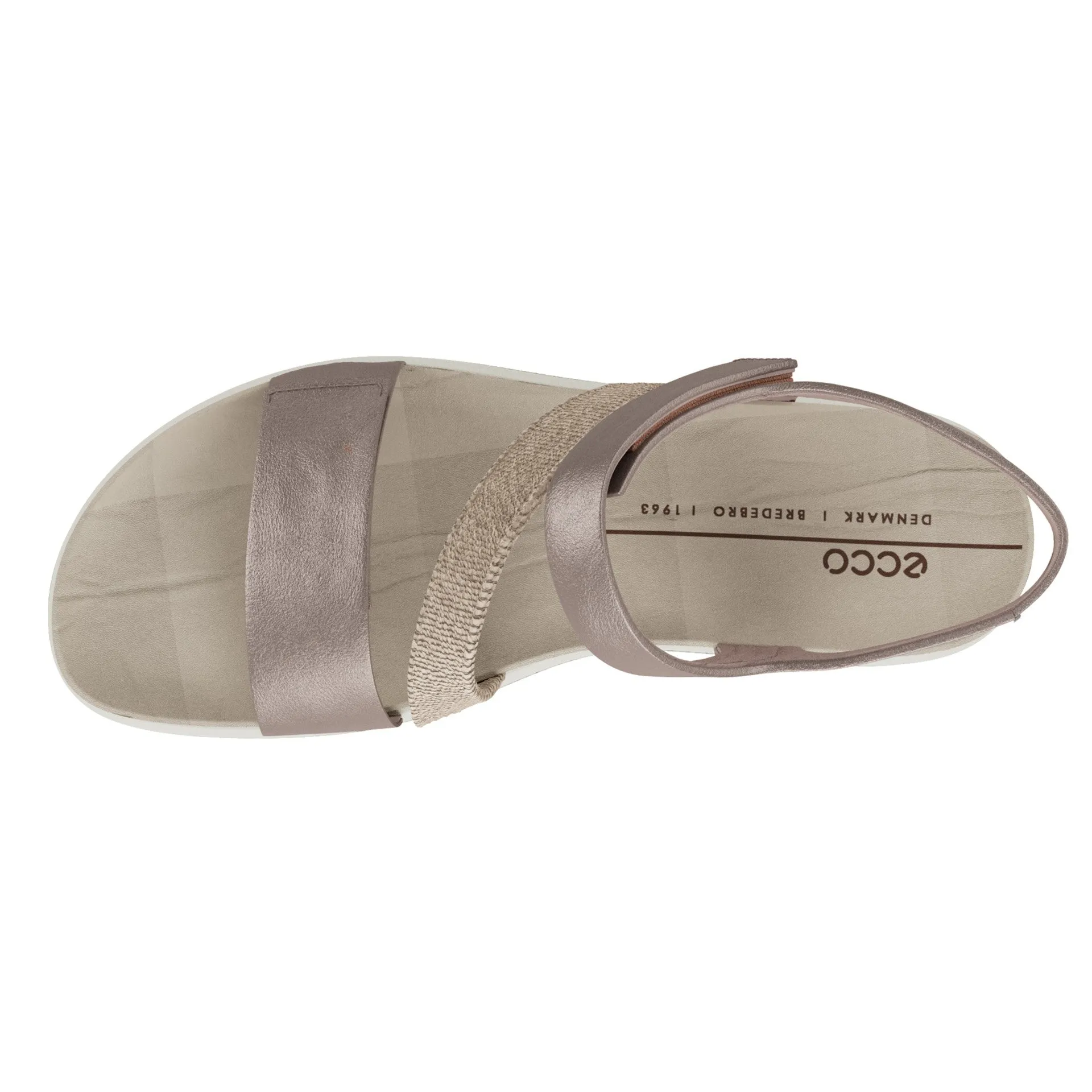 Ecco Flowt 2 Band Sandal Grey Rose Metallic Women's