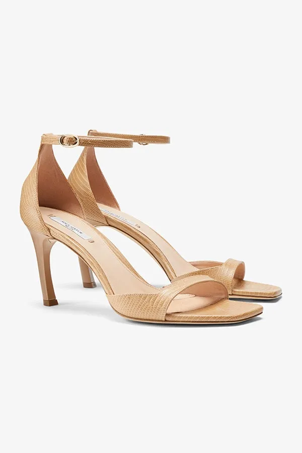 Ella Sandal - Embossed Lizard :: Wheat