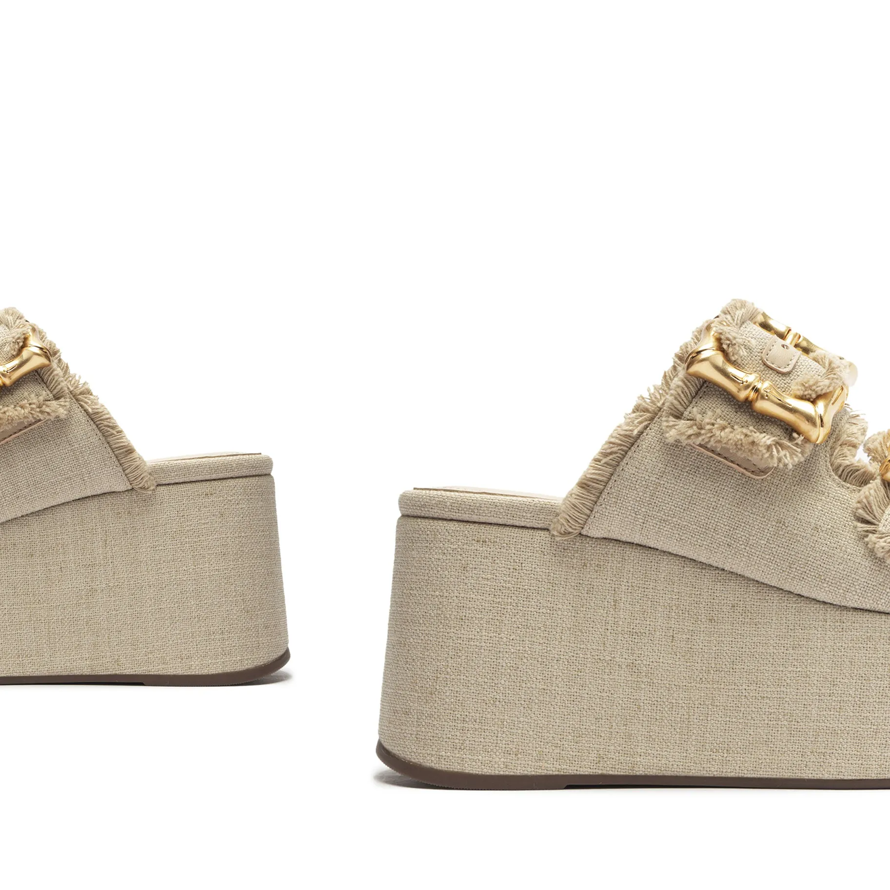 Enola Flatform Linen Sandal