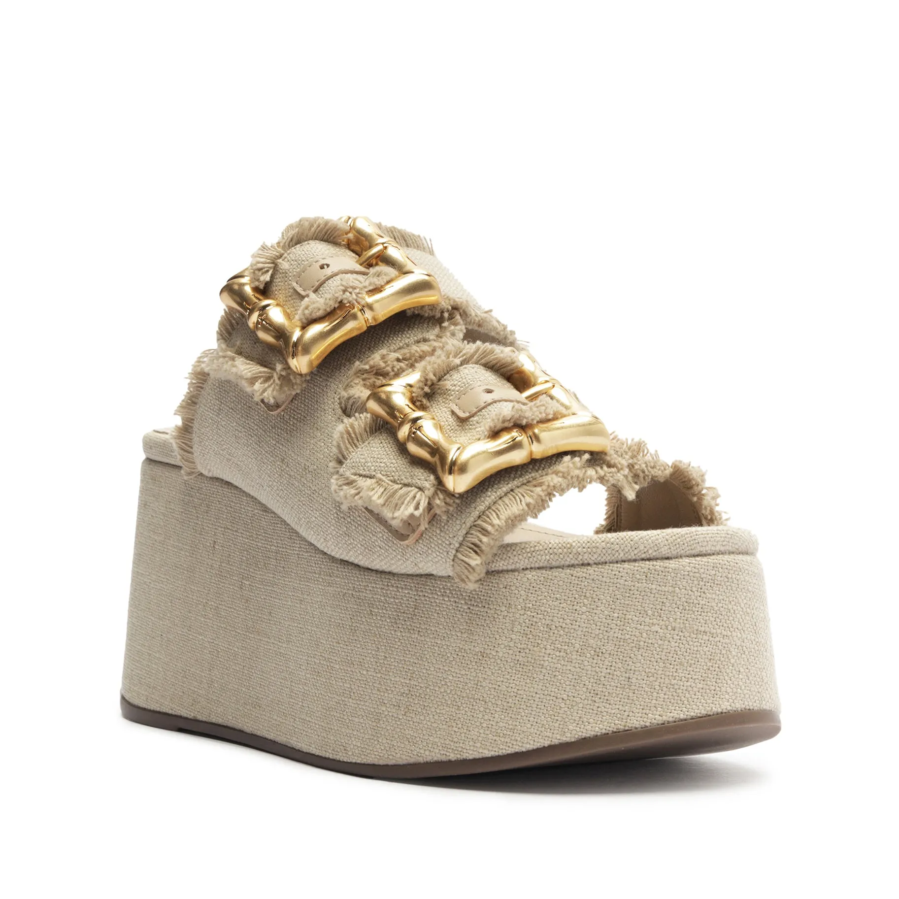 Enola Flatform Linen Sandal