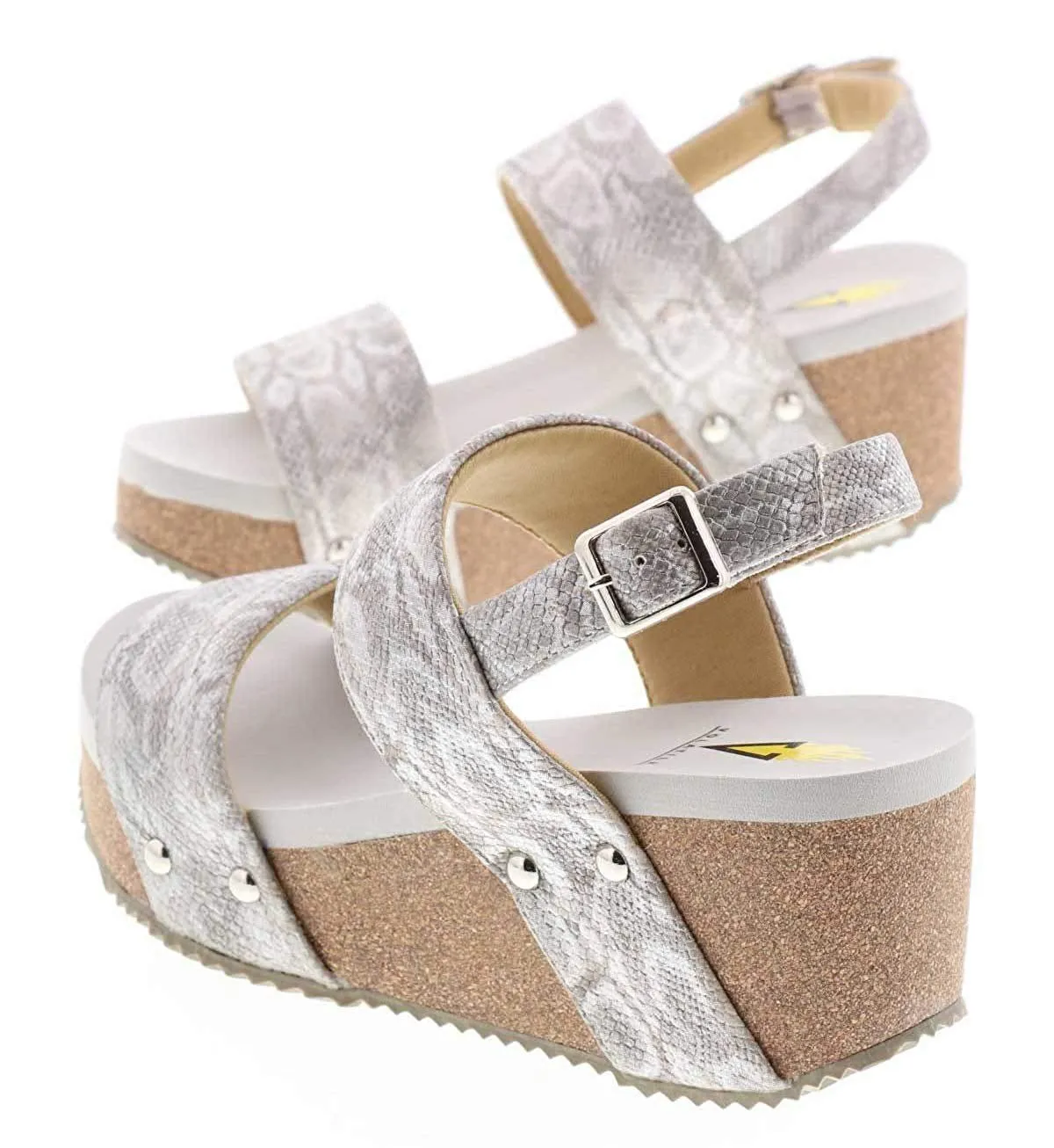 Flirtation Snake Embossed Wedge Sandal