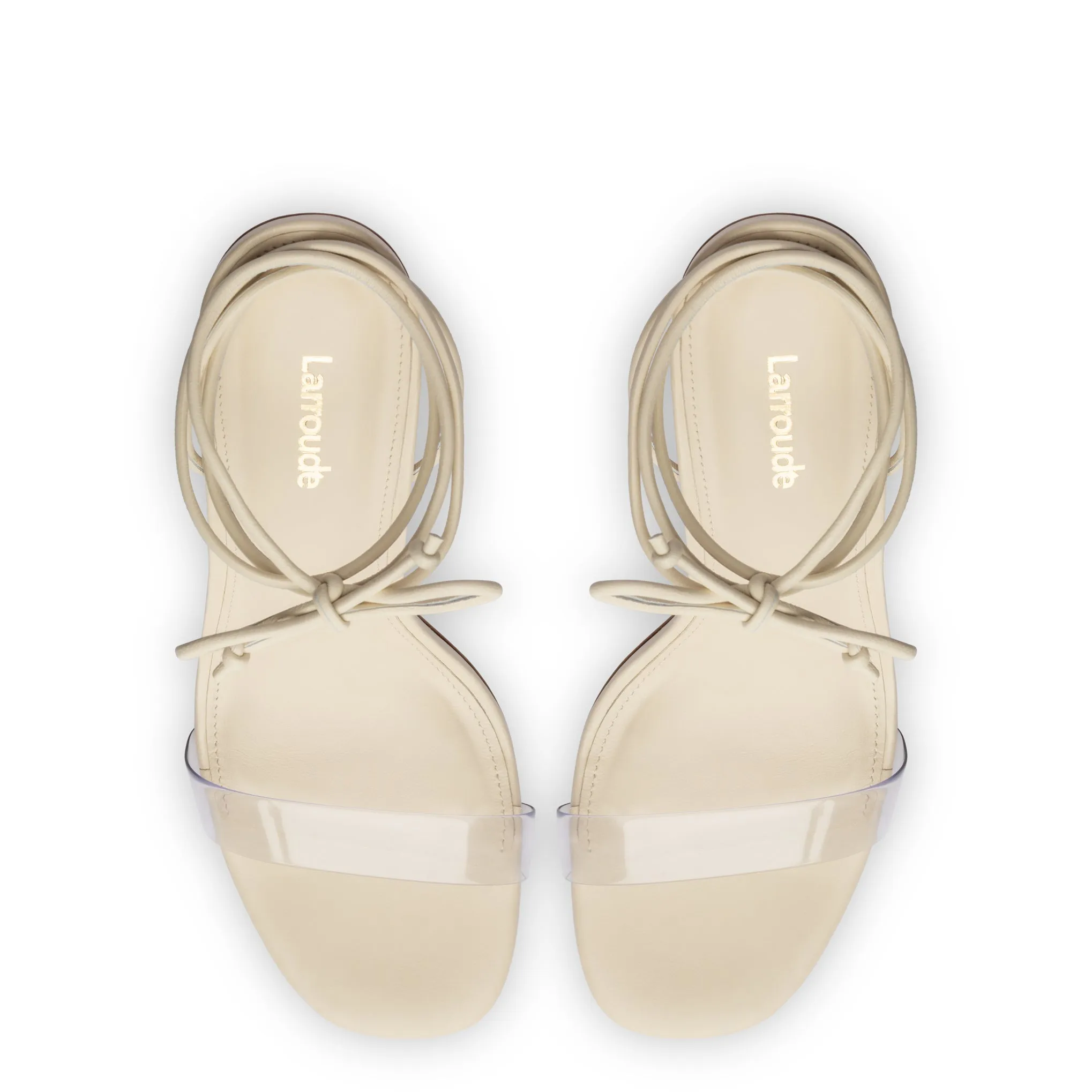 Gloria Sandal In Ivory Leather and Vinyl