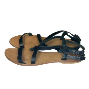 JOIE Black Strap Leather Sandal