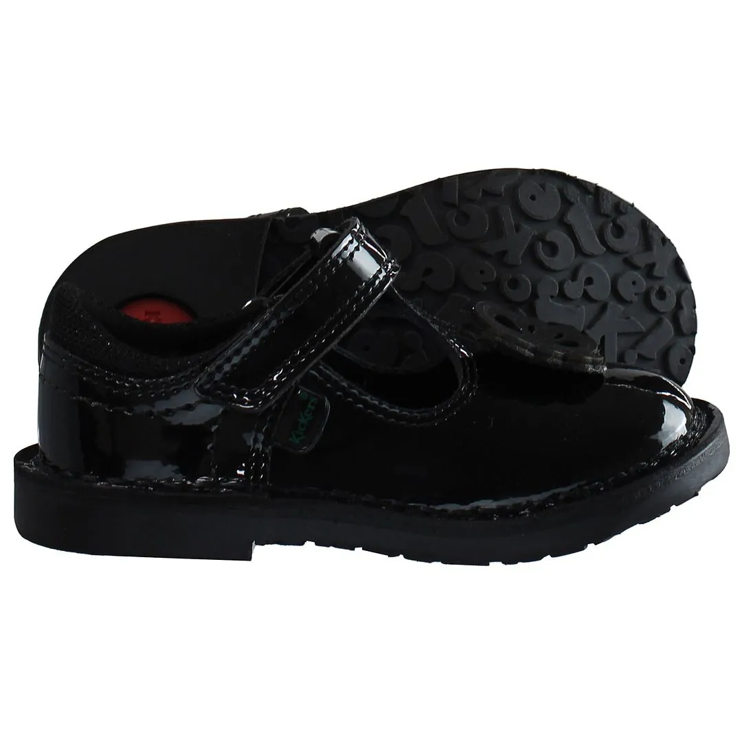 Kickers T-Bar Flutter Kids Black Shoes