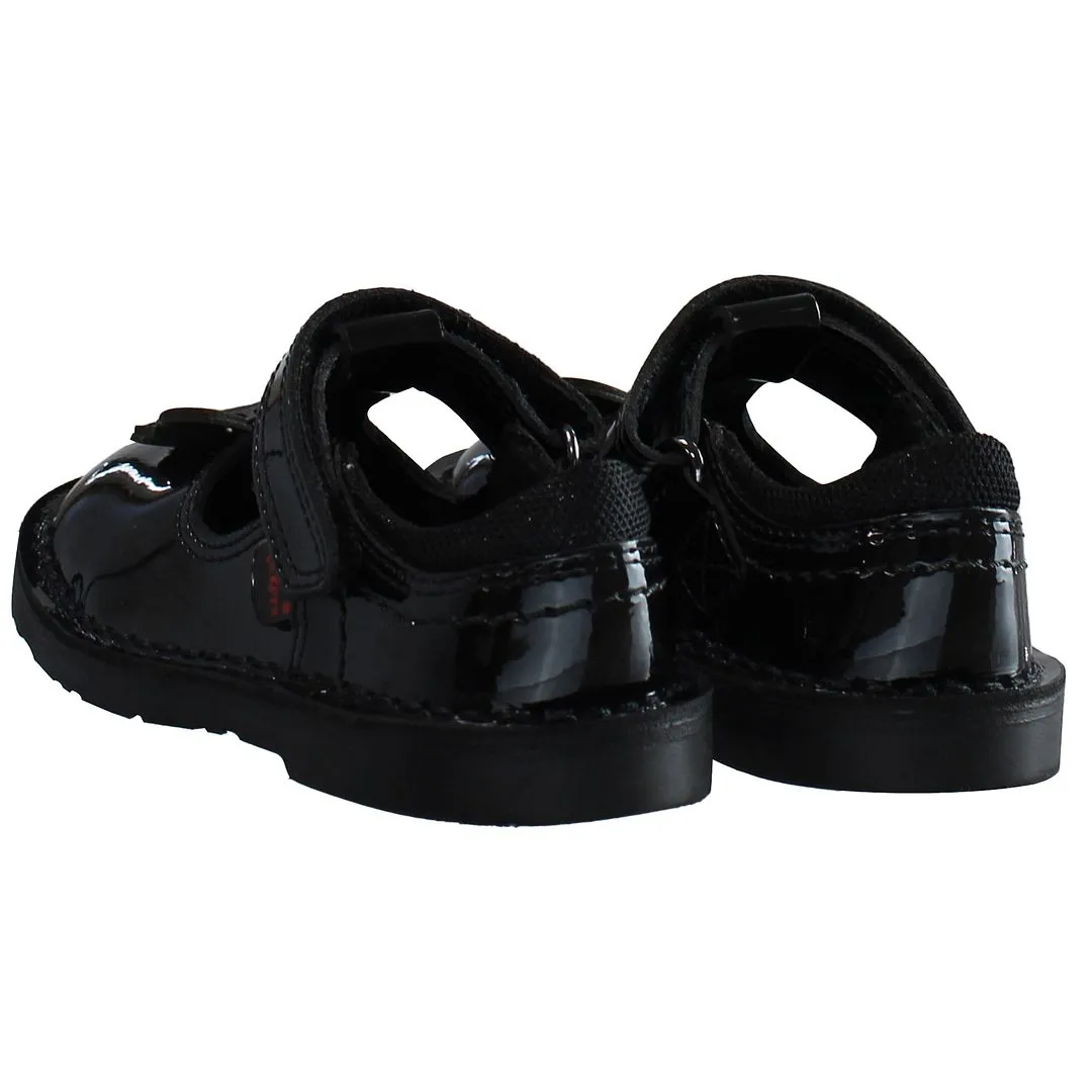 Kickers T-Bar Flutter Kids Black Shoes