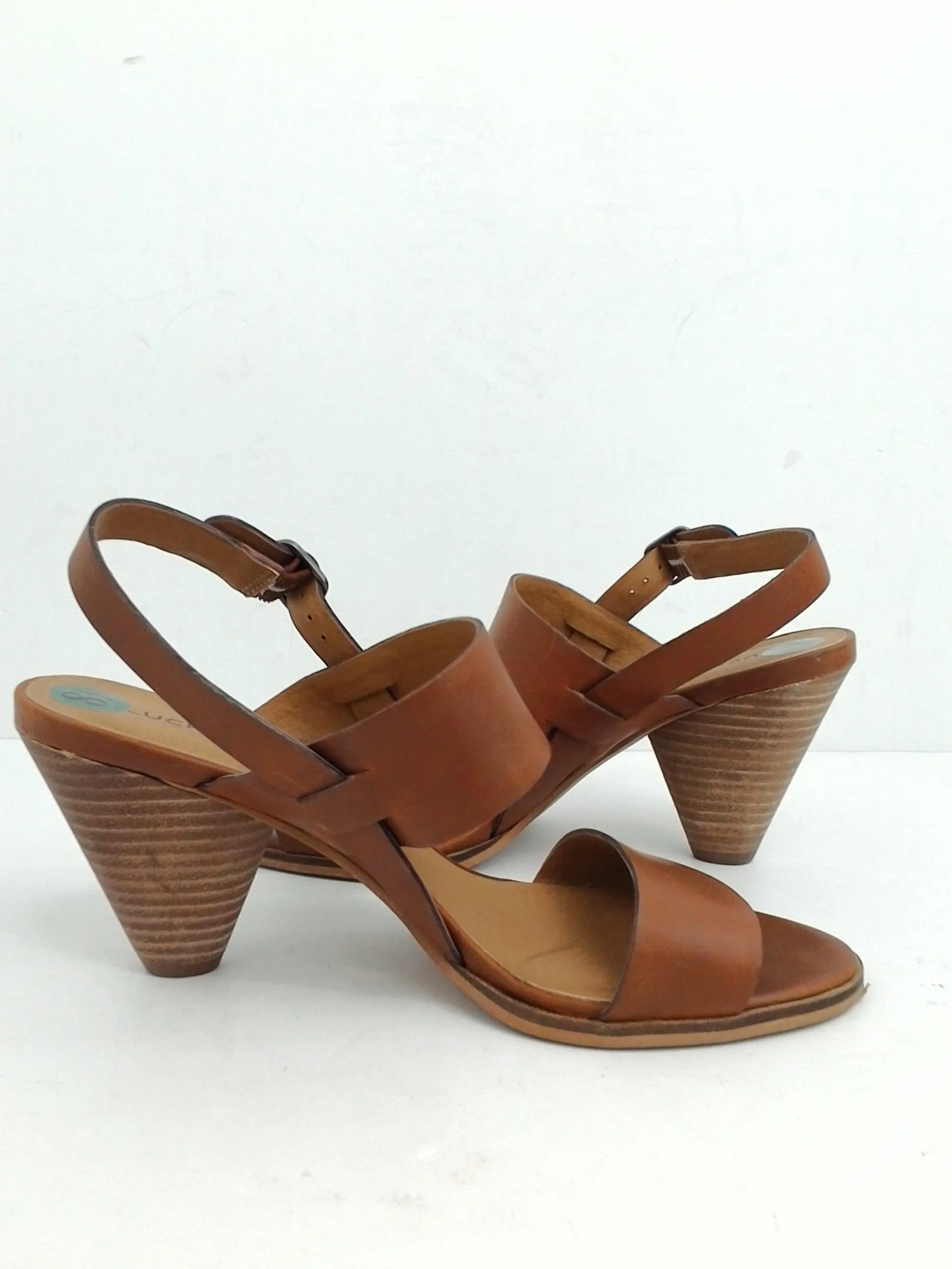 Lucky bran Women's Veneesha Brown Heeled Sandal SIze 8.5 M