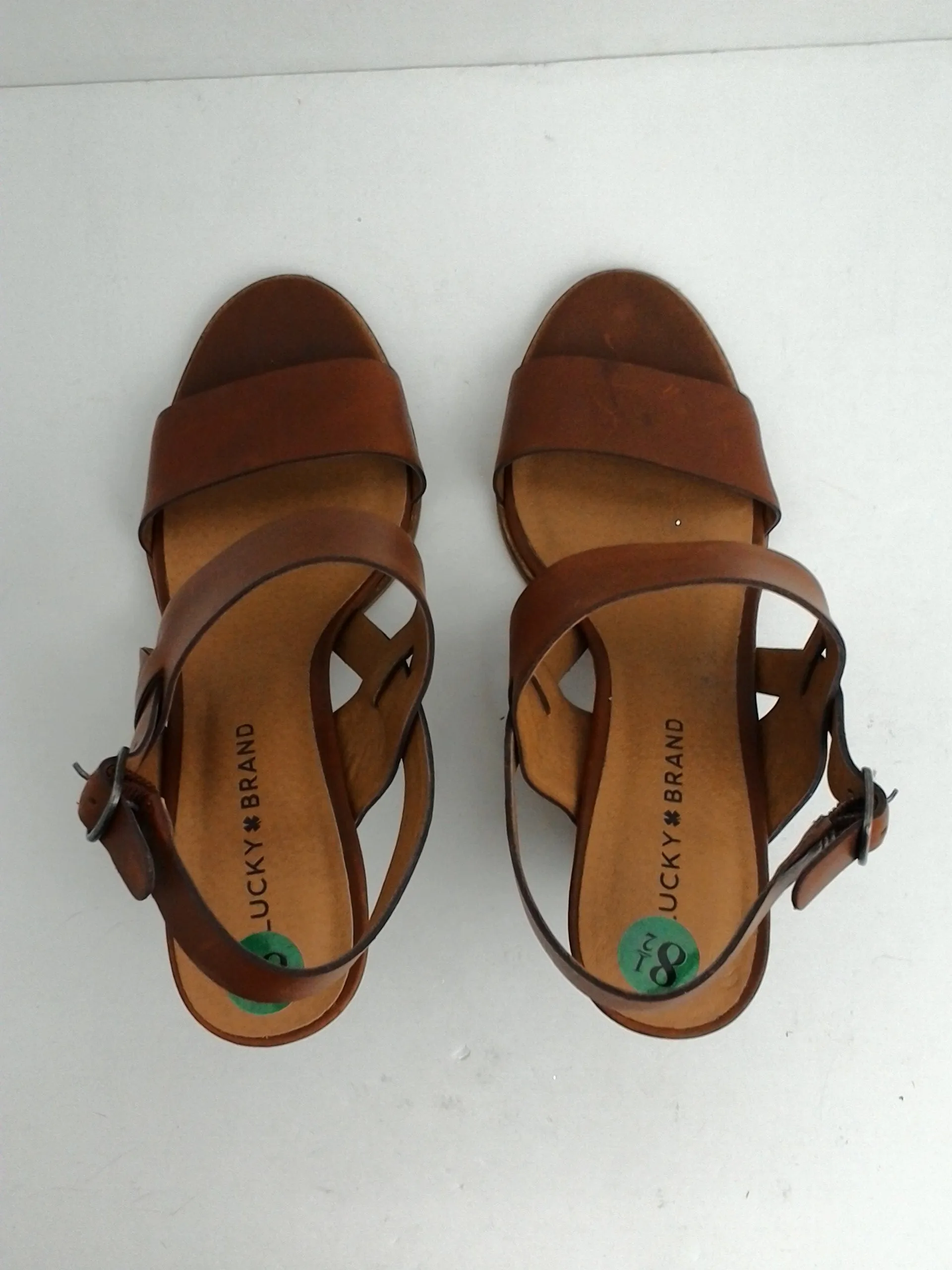 Lucky bran Women's Veneesha Brown Heeled Sandal SIze 8.5 M