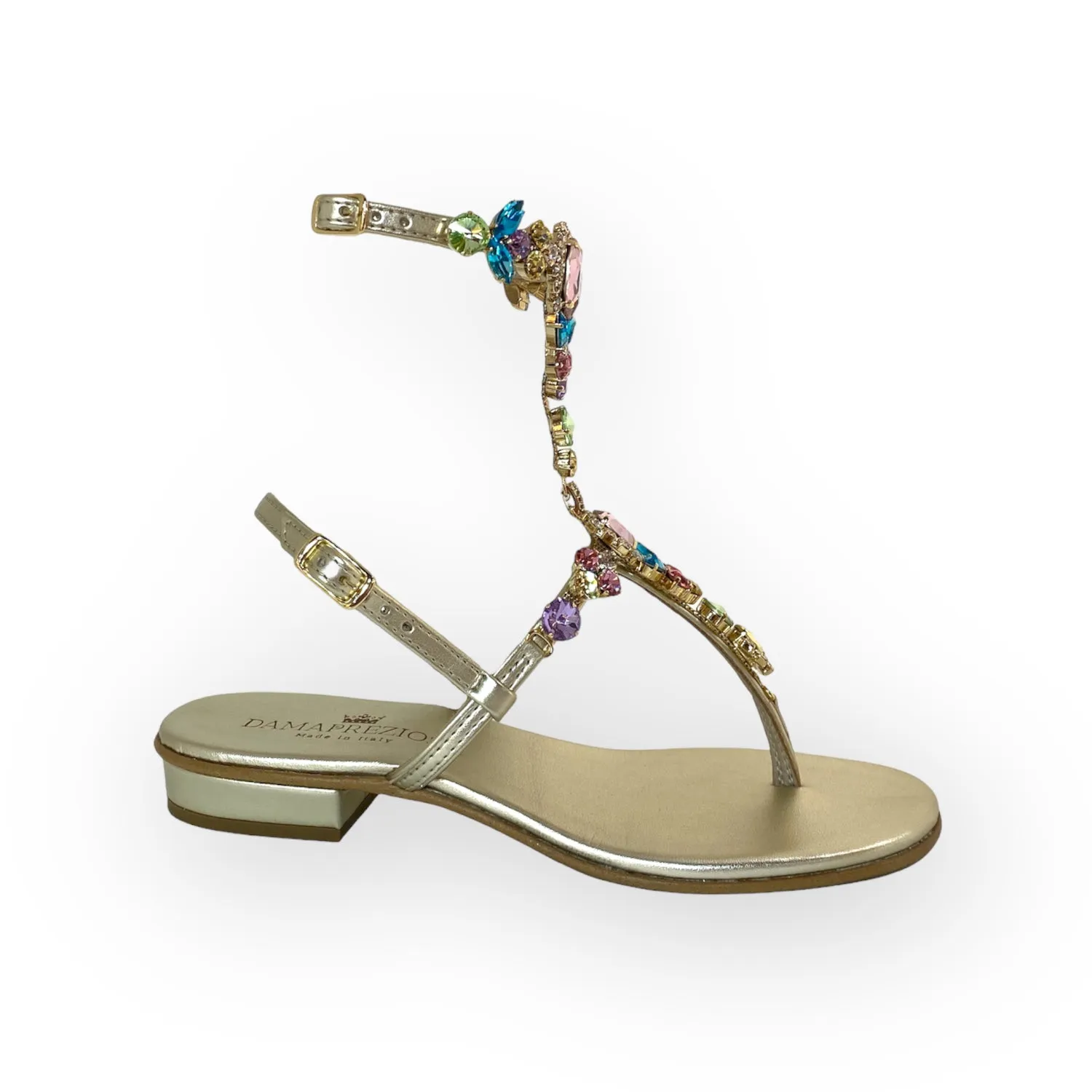 Lucrezia multicolor-crystal flat jewel sandal